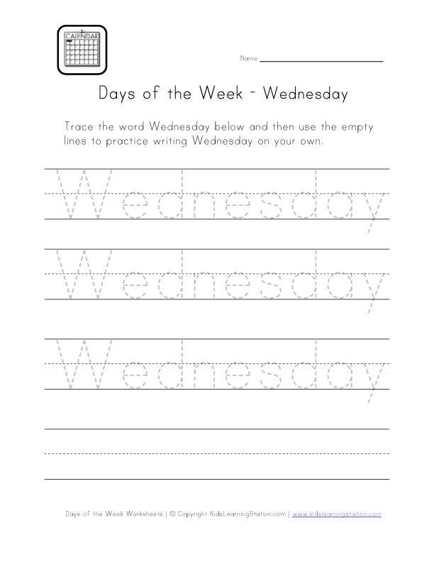 wednesday worksheet