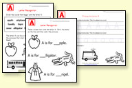 Kindergarten Worksheets For Letter Identification