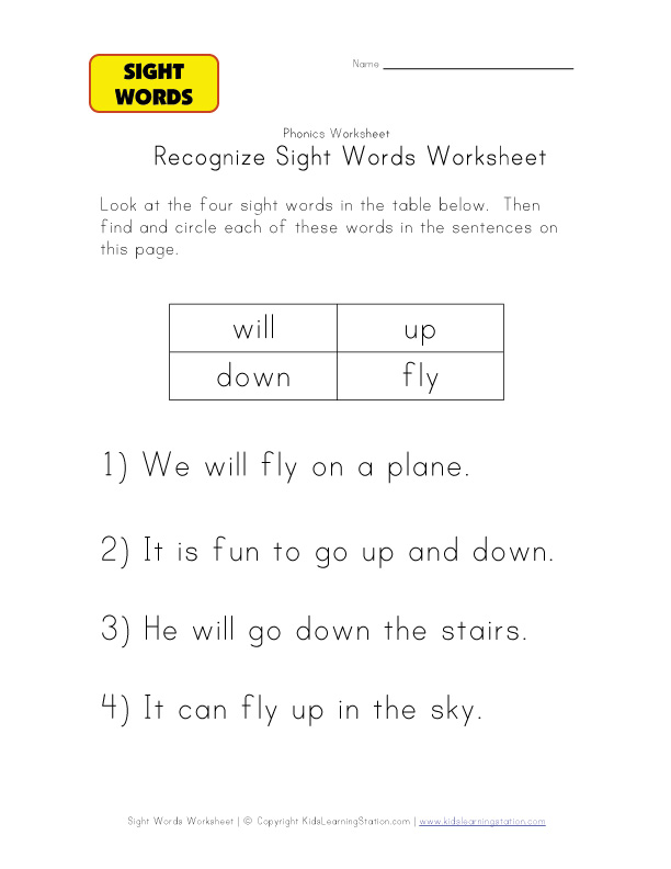 book  Reading sight Worksheet, Word and Sight Word Want word up down Sight Sight Worksheets, Free